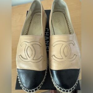 Chanel Authentic two tone color block espadrilles 39